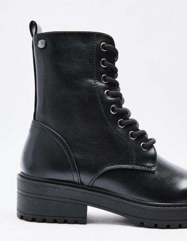 BOTÍN MILITAR EFECTO  PIEL BOTÍN MILITAR EFECTO  PIEL