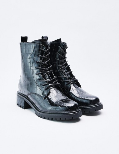 BOTÍN MILITAR EFECTO COCODRILO BOTÍN MILITAR EFECTO COCODRILO