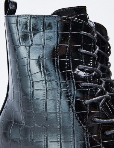 BOTÍN MILITAR EFECTO COCODRILO BOTÍN MILITAR EFECTO COCODRILO