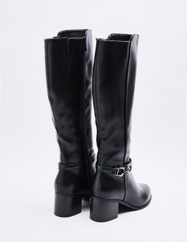 BOTA TACÓN  HÍPICA HEBILLA