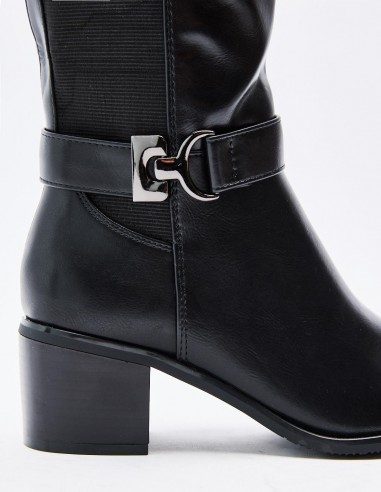 BOTA TACÓN ANCHO HEBILLAS BOTA TACÓN ANCHO HEBILLAS