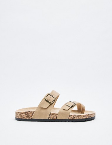 SANDALIA PLANA EFECTO PIEL