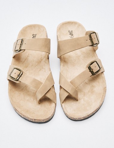 SANDALIA PLANA EFECTO PIEL