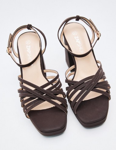 SANDALIA TACÓN EFECTO SERRAJE