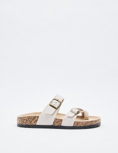 SANDALIA PLANA EFECTO PIEL