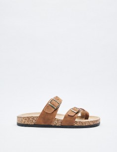 SANDALIA PLANA EFECTO PIEL