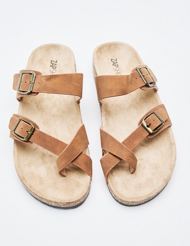 SANDALIA PLANA EFECTO PIEL