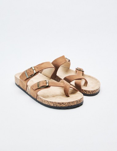 SANDALIA PLANA EFECTO PIEL