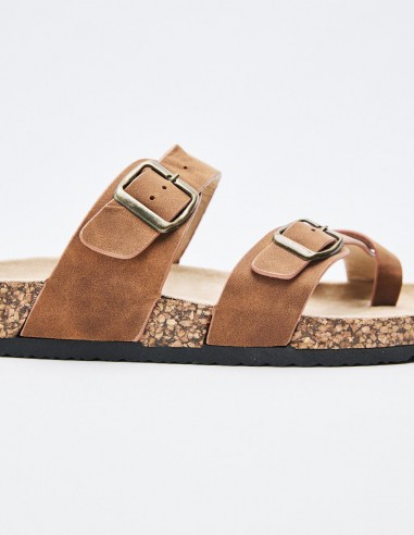 SANDALIA PLANA EFECTO PIEL