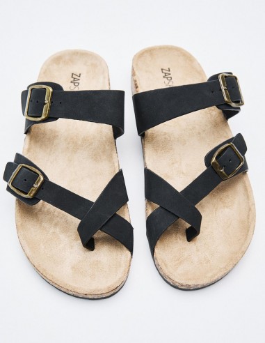 SANDALIA PLANA EFECTO PIEL