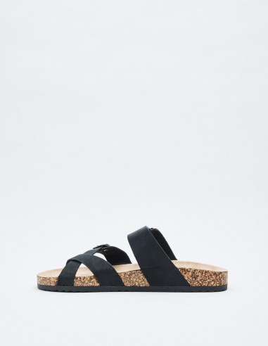 SANDALIA PLANA EFECTO PIEL