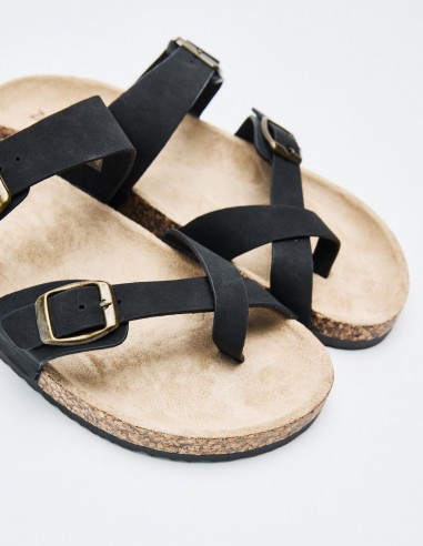 SANDALIA PLANA EFECTO PIEL