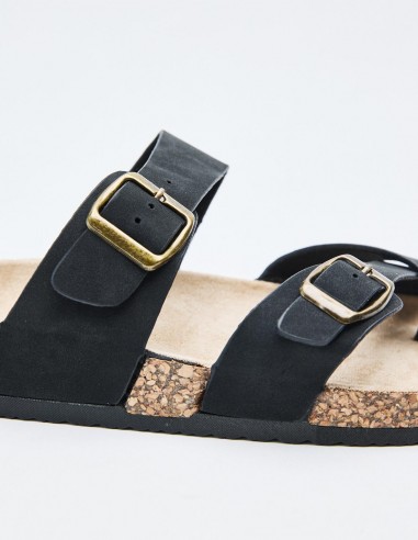 SANDALIA PLANA EFECTO PIEL