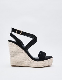 SANDALIA CUÑA  EFECTO SERRAJE