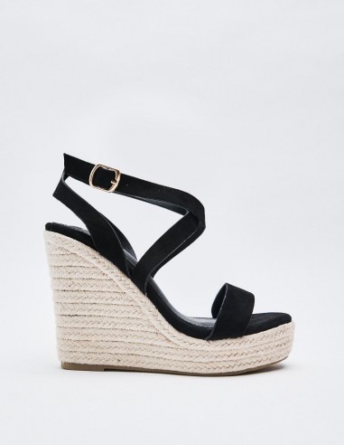 SANDALIA CUÑA  EFECTO SERRAJE