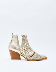 BOTÍN TACÓN EFECTO METALIZADO