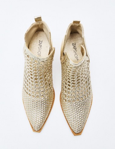 BOTÍN TACÓN EFECTO METALIZADO