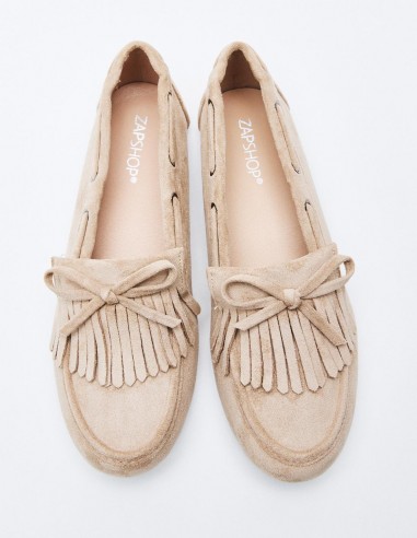 MOCASÍN  EFECTO SERRAJE  FLECOS