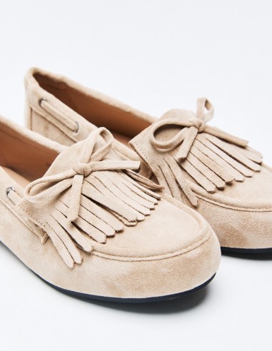 MOCASÍN  EFECTO SERRAJE  FLECOS