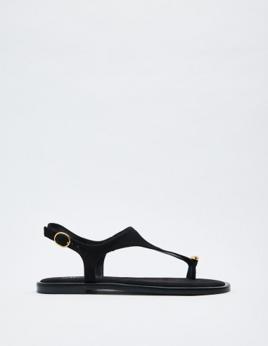 SANDALIA PLANA EFECTO SERRAJE