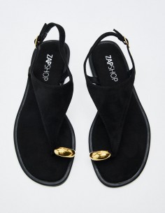 SANDALIA PLANA EFECTO SERRAJE 2