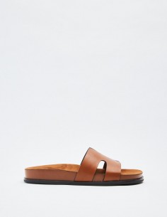 SANDALIA PLANA EFECTO PIEL