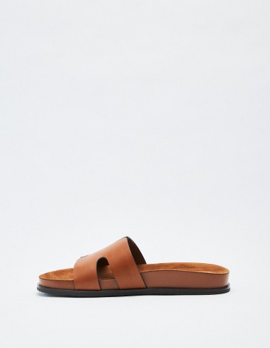 SANDALIA PLANA EFECTO PIEL