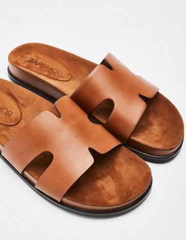 SANDALIA PLANA EFECTO PIEL