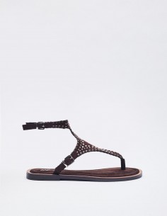 SANDALIA PLANA EFECTO SERRAJE