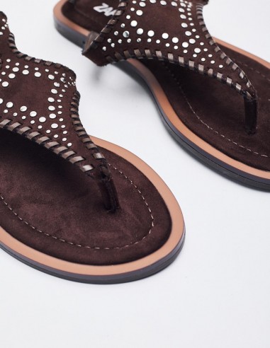 SANDALIA PLANA EFECTO SERRAJE