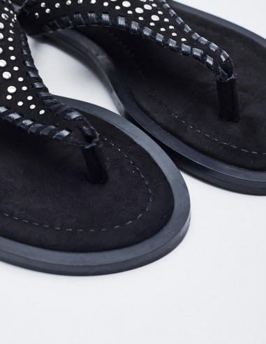 SANDALIA PLANA EFECTO SERRAJE