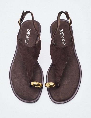 SANDALIA  PLANA  EFECTO SERRAJE