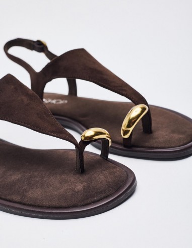 SANDALIA  PLANA  EFECTO SERRAJE