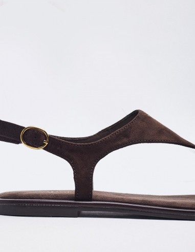 SANDALIA  PLANA  EFECTO SERRAJE