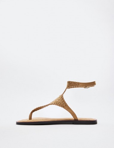 SANDALIA  PLANA EFECTO SERRAJE