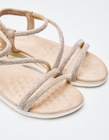 SANDALIA PLANA BRILLANTE