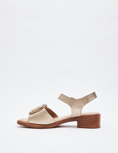 SANDALIA TACÓN METALIZADO