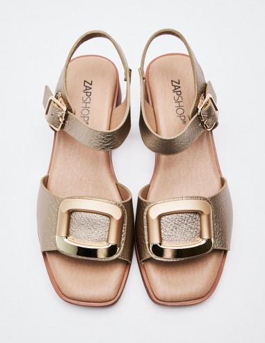 SANDALIA TACÓN METALIZADO