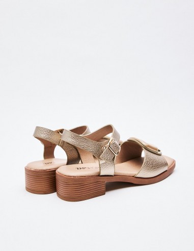 SANDALIA TACÓN METALIZADO