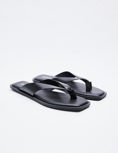 SANDALIA EFECTO PIEL  PLANA