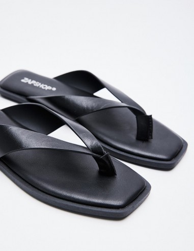 SANDALIA EFECTO PIEL  PLANA