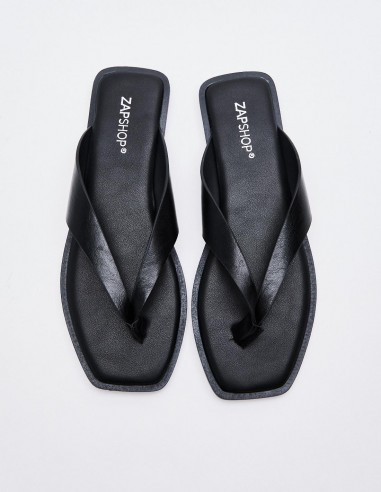 SANDALIA EFECTO PIEL  PLANA