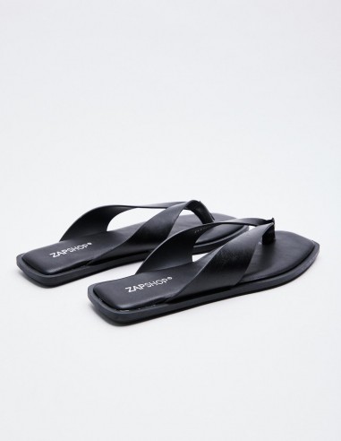 SANDALIA EFECTO PIEL  PLANA