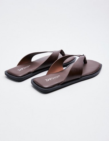 SANDALIA EFECTO PIEL PLANA