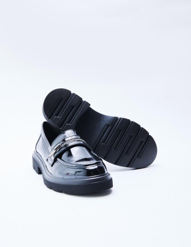 MOCASÍN PLANO EFECTO CHAROL