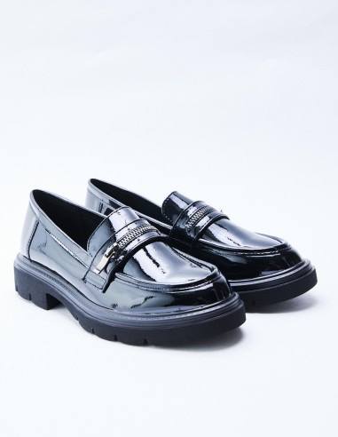 MOCASÍN PLANO EFECTO CHAROL
